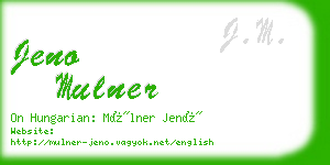 jeno mulner business card